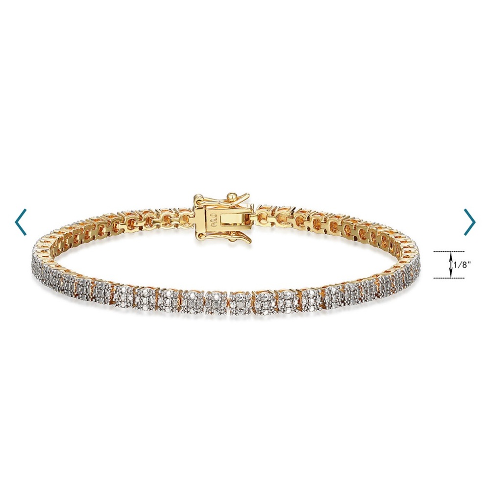 NEW Genuine Diamond And Gold Accent Women’s Tennis Bracelet